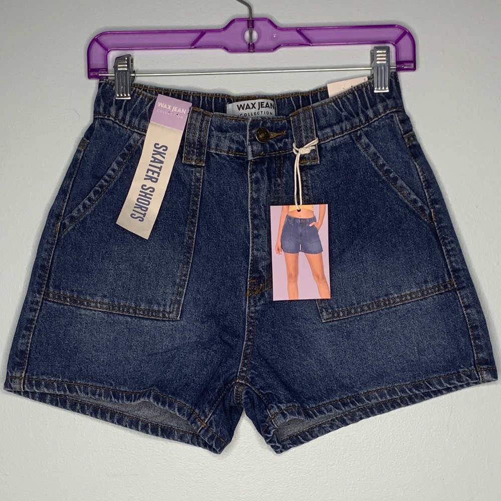 WAX JEAN Dark Blue Women's Jean Shorts